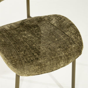 Eetkamerstoel Dare By-Boo zonder armleuning - Stof drift groen + groene poten