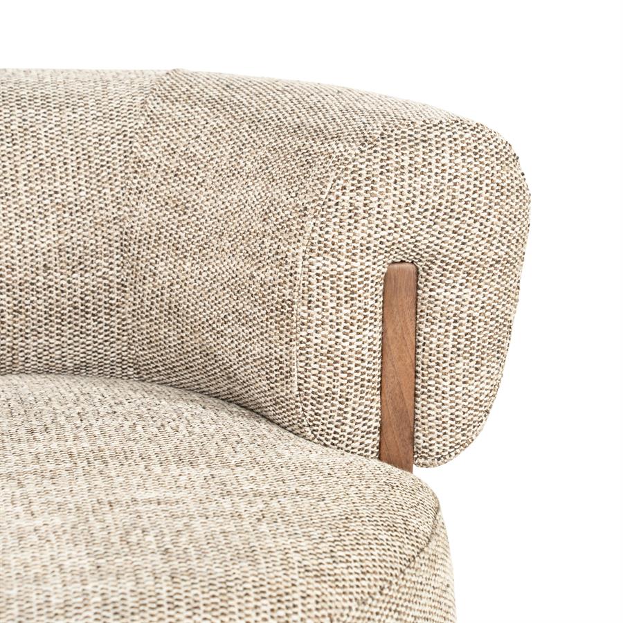 Fauteuil Nila Eleonora bruin hout  - Vanu stof taupe