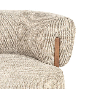 Fauteuil Nila Eleonora bruin hout  - Vanu stof taupe