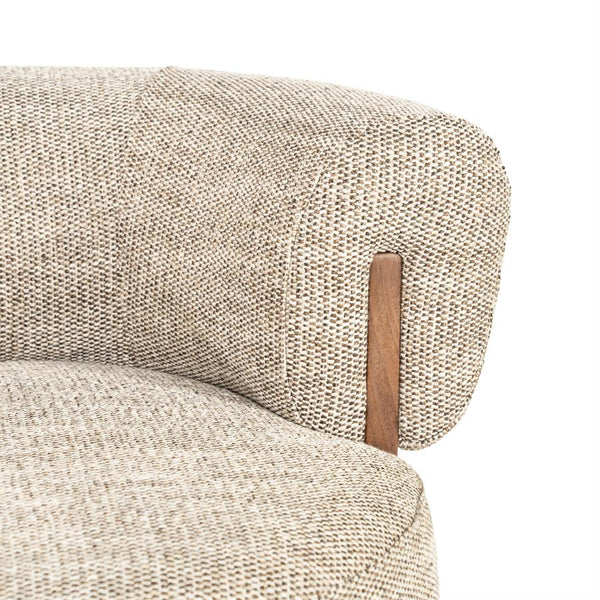 Fauteuil Nila Eleonora bruin hout  - Vanu stof taupe