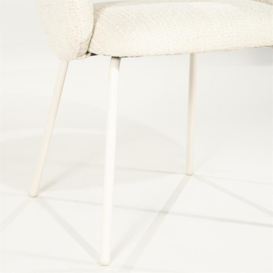 Eetkamerstoel Story By-Boo met armleuning - Stof tofa beige lichte poten