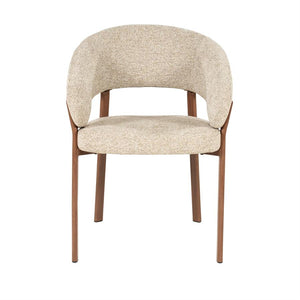 Eetkamerstoel Sedia By-Boo met armleuning - Bruine stof