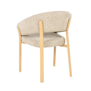 Eetkamerstoel Sedia By-Boo met armleuning - Naturel stof