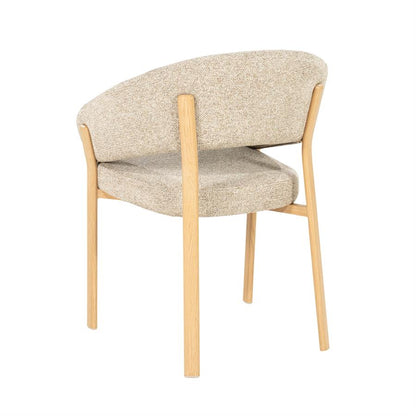 Eetkamerstoel Sedia By-Boo met armleuning - Naturel stof