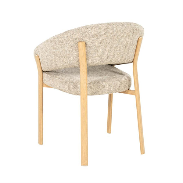 Eetkamerstoel Sedia By-Boo met armleuning - Naturel stof