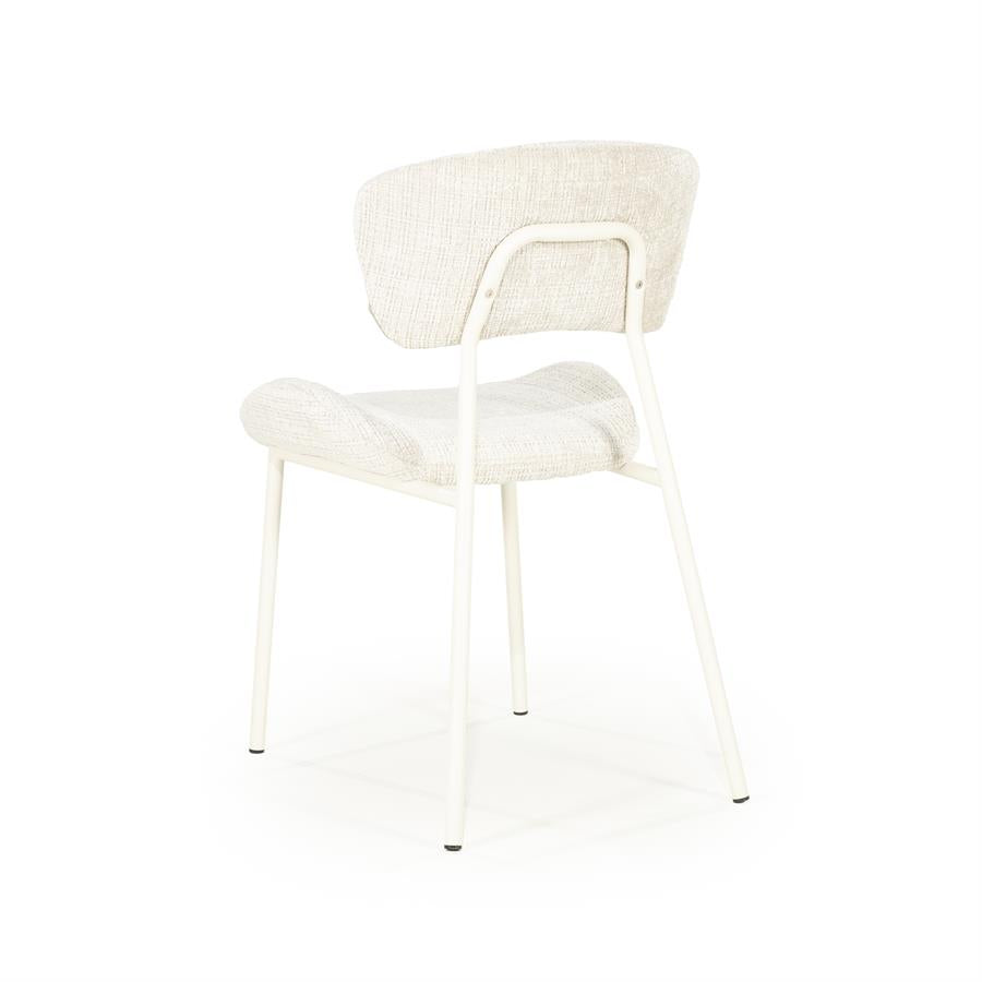 Eetkamerstoel Dare By-Boo zonder armleuning - Stof drift beige+ beige poten