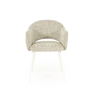 Eetkamerstoel Story By-Boo met armleuning - Stof tofa groen lichte poten