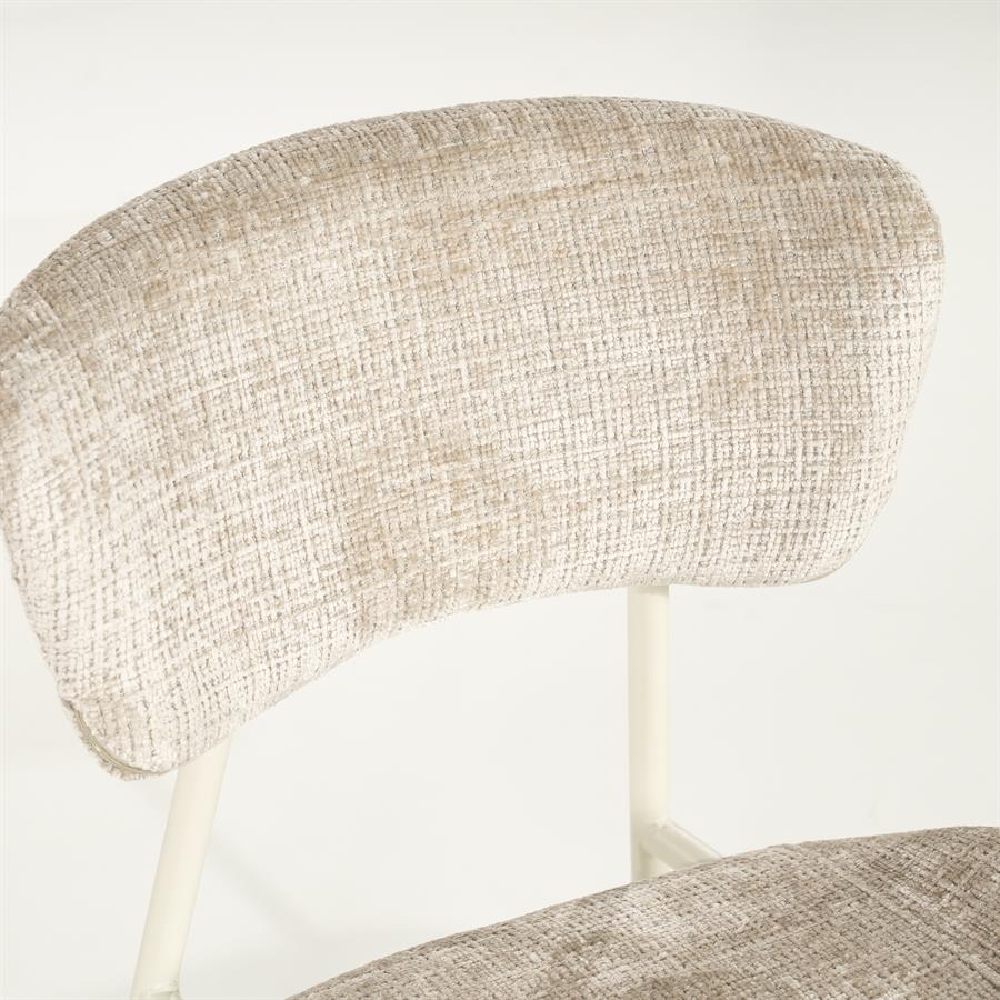 Eetkamerstoel Dare By-Boo zonder armleuning - Stof drift taupe + taupe poten