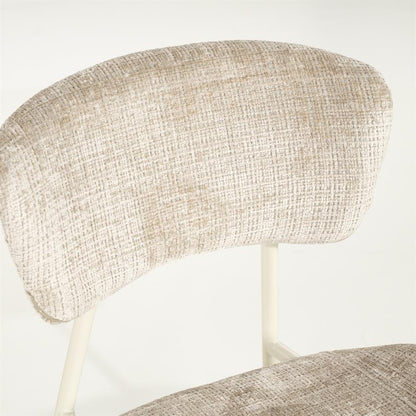 Eetkamerstoel Dare By-Boo zonder armleuning - Stof drift taupe + taupe poten