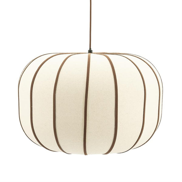 Hang lamp Cocoon 2 By-Boo (IJzer, leer & linnen)