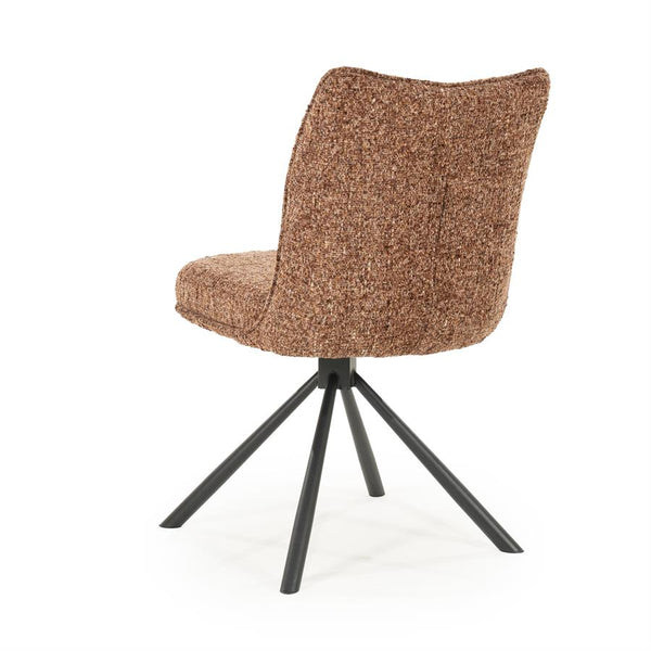 Eetkamerstoel Ferre By-Boo zonder armleuning - Stof gleam burgundy donkerrood