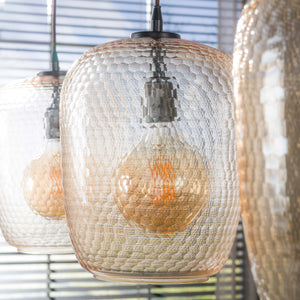 Hanglamp Python 3-lichts / Amber glas