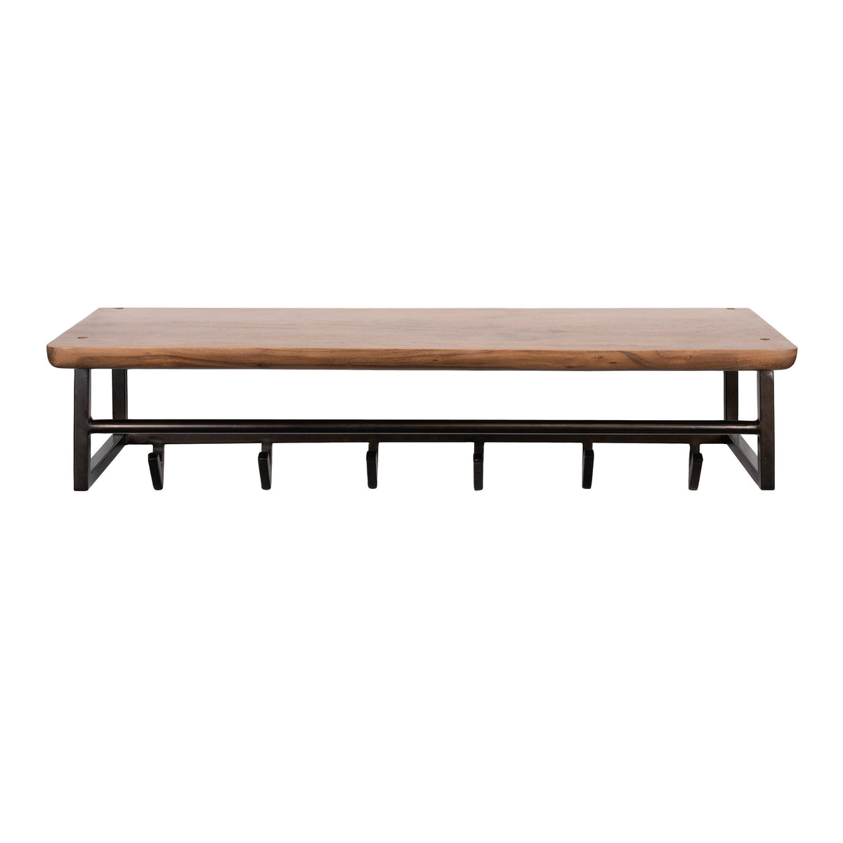 Kapstok Edge Curve 6 haken / Massief acacia bruin van Idéco Design, foto 4