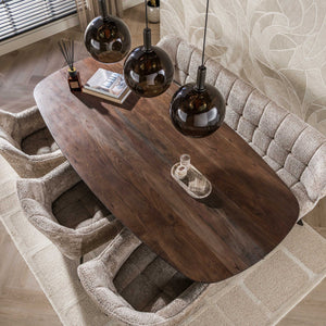 Eettafel Arhus Solid deens ovaal 215cm / Massief acacia bruin