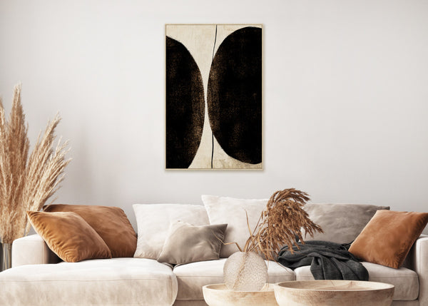 Canvas schilderij Handgeschilderd met lijst  'Zwarte manen' 80x120 cm