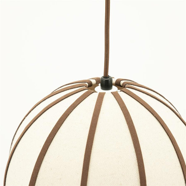 Hang lamp Cocoon 1 By-Boo (IJzer, leer & linnen)