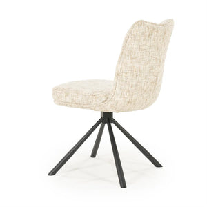 Eetkamerstoel Ferre By-Boo zonder armleuning - Stof gleam beige