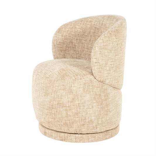 Luxe eetkamerstoel Sulo Eleonora draaibaar - Stof Kiva taupe kleur