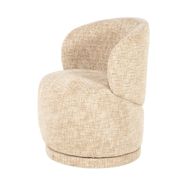 Luxe eetkamerstoel Sulo Eleonora draaibaar - Stof Kiva taupe kleur