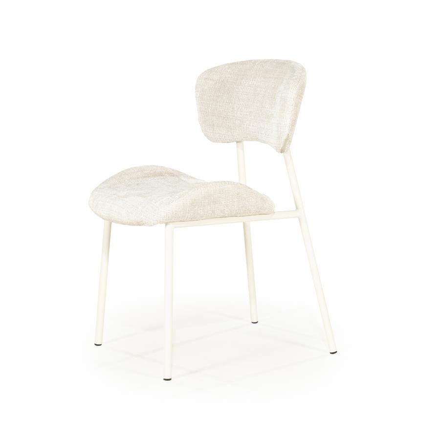 Eetkamerstoel Dare By-Boo zonder armleuning - Stof drift beige+ beige poten
