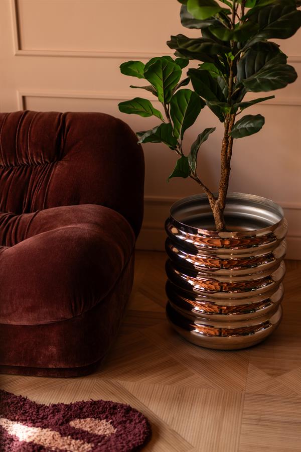 The Home Style Club x By-Boo Kussen vaas/pot Jardin - Chrome  45x45x45 cm