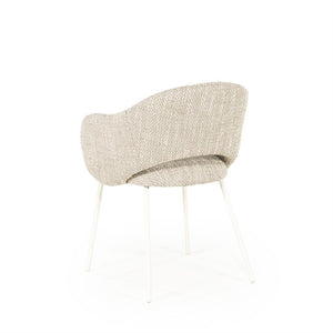 Eetkamerstoel Story By-Boo met armleuning - Stof tofa taupe lichte poten