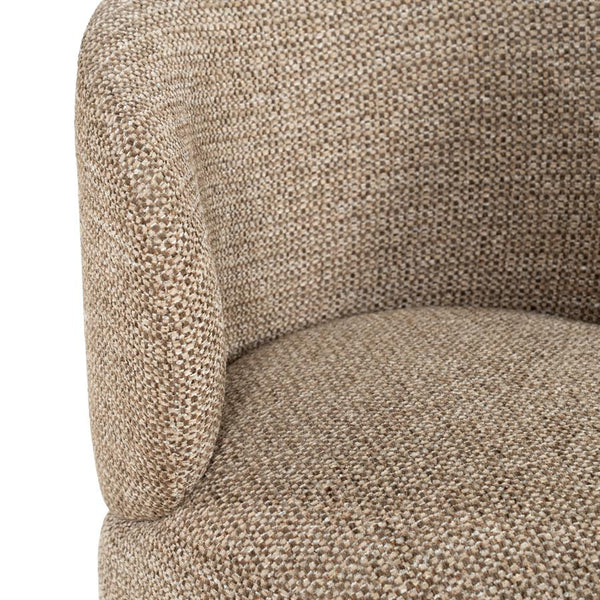 Luxe eetkamerstoel Sulo Eleonora draaibaar - Stof Kiva bruine kleur