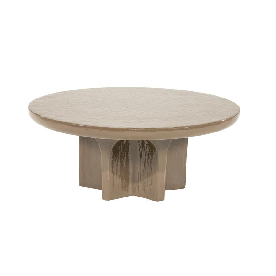 Salontafel Circolo By-Boo Ø80 cm - Donkerbruin beton glanzend