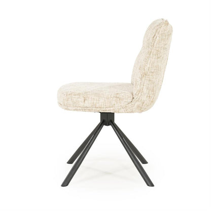 Eetkamerstoel Ferre By-Boo zonder armleuning - Stof gleam beige