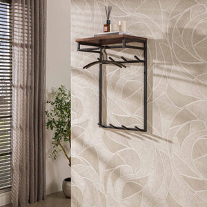 Kapstok Custom hoog roede en hoedenplank 2x4 haken / Massief acacia bruin