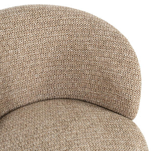 Luxe eetkamerstoel Sulo Eleonora draaibaar - Stof Kiva bruine kleur
