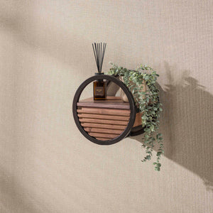 Wandschap set 3 stuks Circular 1 lade Ø30,40 &50 cm / Massief acacia bruin