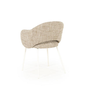 Eetkamerstoel Story By-Boo met armleuning - Stof tofa bruin lichte poten