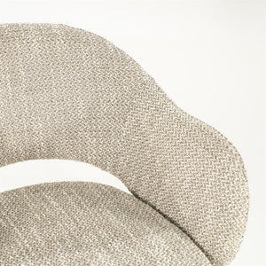 Eetkamerstoel Story By-Boo met armleuning - Stof tofa taupe lichte poten