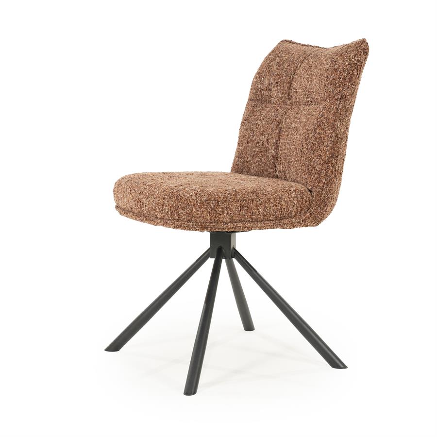 Eetkamerstoel Ferre By-Boo zonder armleuning - Stof gleam burgundy donkerrood