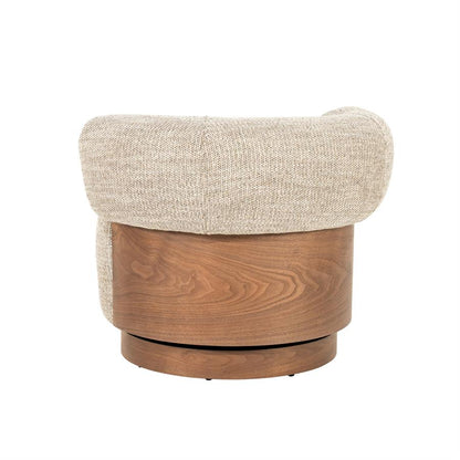 Fauteuil Nila Eleonora bruin hout  - Vanu stof taupe