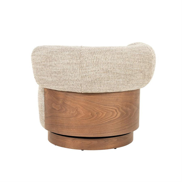 Fauteuil Nila Eleonora bruin hout  - Vanu stof taupe