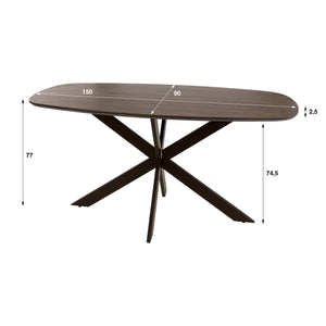 Eettafel Arhus Solid deens ovaal 150cm / Massief acacia bruin