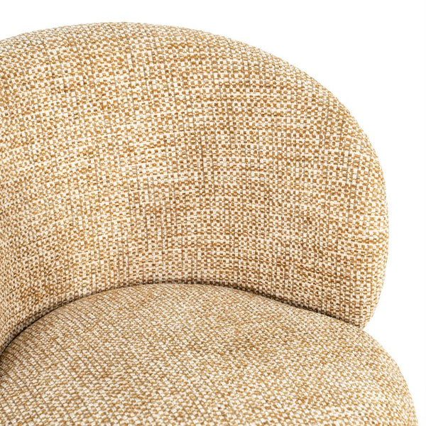 Luxe eetkamerstoel Sulo Eleonora draaibaar - Stof Kiva mosterd kleur
