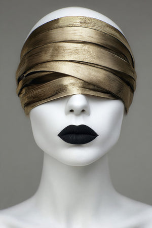 Glasschilderij Vrouw met gouden hoofdband  80x120 cm