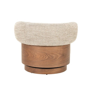 Fauteuil Nila Eleonora bruin hout  - Vanu stof taupe