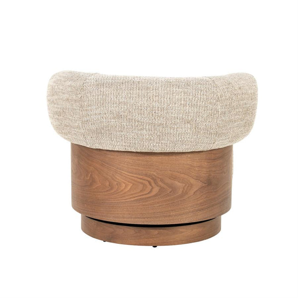 Fauteuil Nila Eleonora bruin hout  - Vanu stof taupe