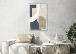 Canvas schilderij Handgeschilderd met lijst  'Abstract 1' 80x120 cm