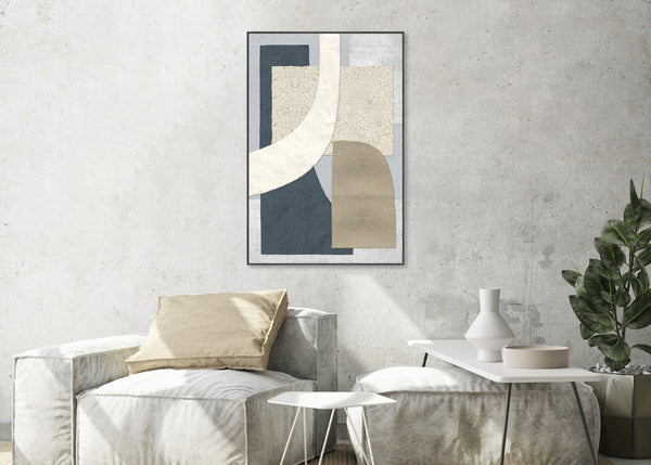 Canvas schilderij Handgeschilderd met lijst  'Abstract 1' 80x120 cm