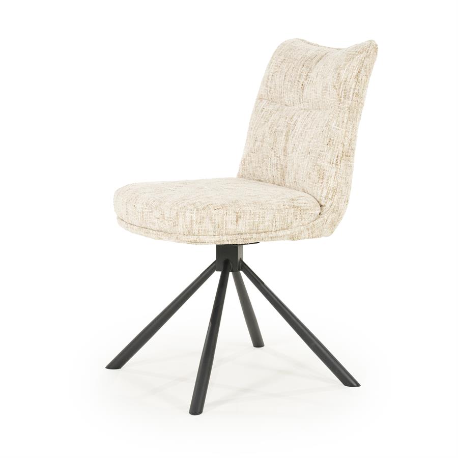 Eetkamerstoel Ferre By-Boo zonder armleuning - Stof gleam beige