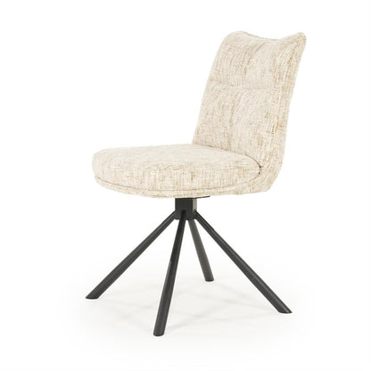 Eetkamerstoel Ferre By-Boo zonder armleuning - Stof gleam beige