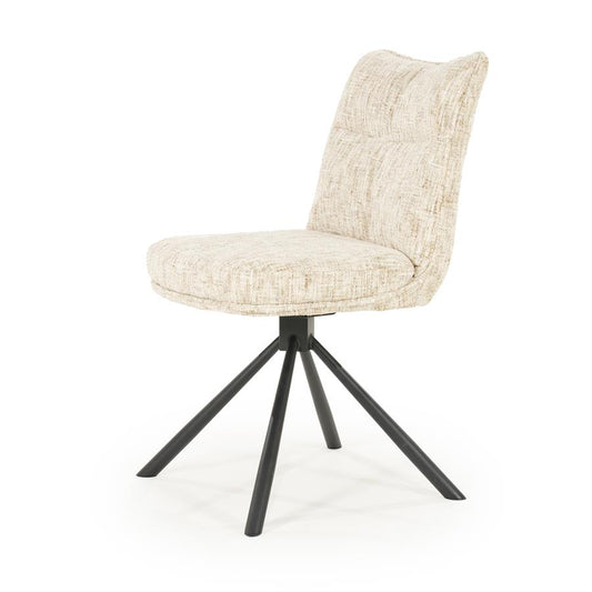 Eetkamerstoel Ferre By-Boo zonder armleuning - Stof gleam beige