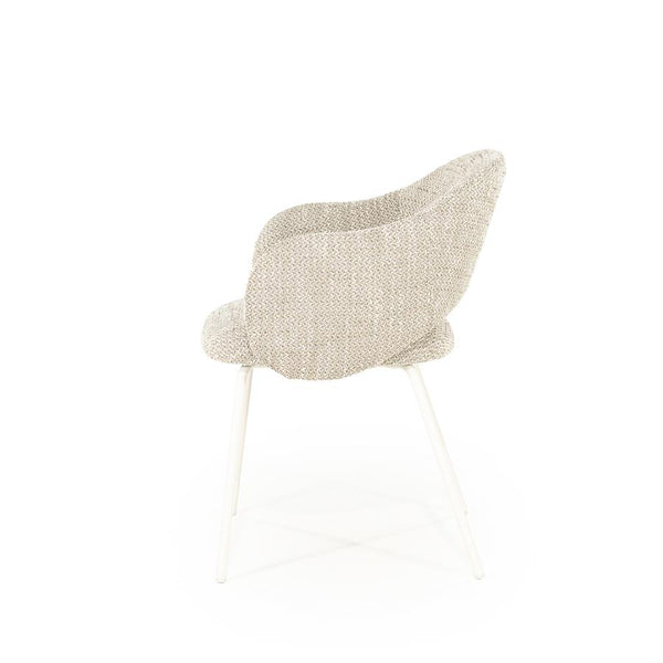 Eetkamerstoel Story By-Boo met armleuning - Stof tofa taupe lichte poten