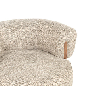 Fauteuil Nila Eleonora bruin hout  - Vanu stof taupe