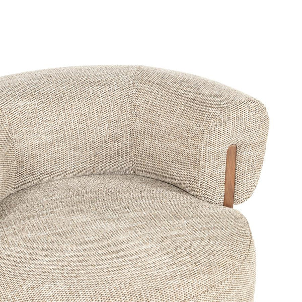 Fauteuil Nila Eleonora bruin hout  - Vanu stof taupe